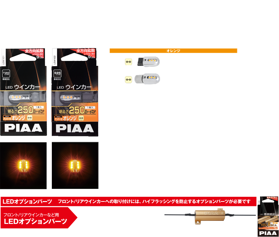 PIAA ウィンカーバルブ S25 専用抵抗